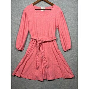 Monday Tuesday Anthropologie‎ Dress XS Pink Belted 3/4 Sleeve